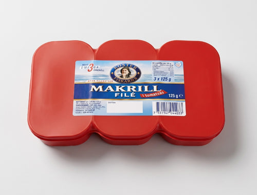 2 x Koster Fiskarn Mackerel Fillets in Tomato Sauce 3 × 125g (3 × 4.41 oz) – Authentic Scandinavian Ready-to-Eat Mackerel