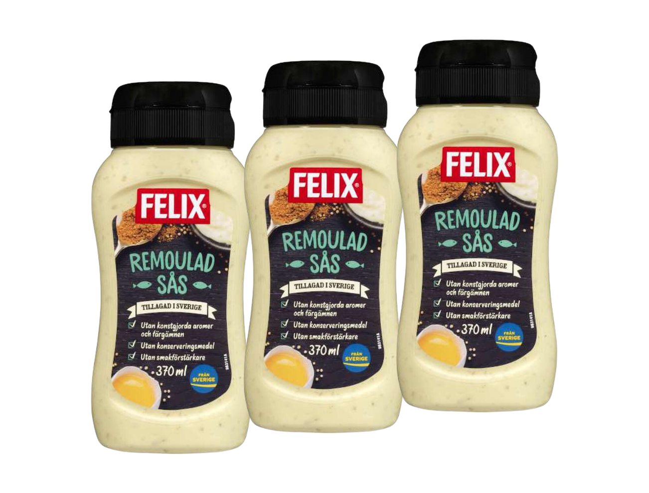 3 Bottles of Swedish Remoulade Sauce - Felix Remouladsås 370 ml (13.05 oz), Felix Remoulade Sauce, Swedish Food, Danish, Swedish Sauce,