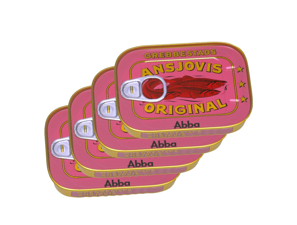 4 Cans Grebbestads Ansjovis Original Abba, 125g (4.40oz) – Swedish Anchovy Delicacy