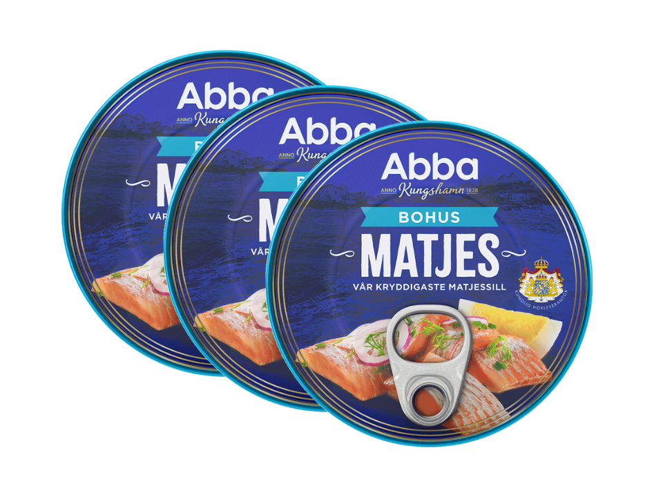 Abba Klassisk Matjessill 3 × 215g (3 × 7.58 oz) – Traditional Swedish Pickled Herring