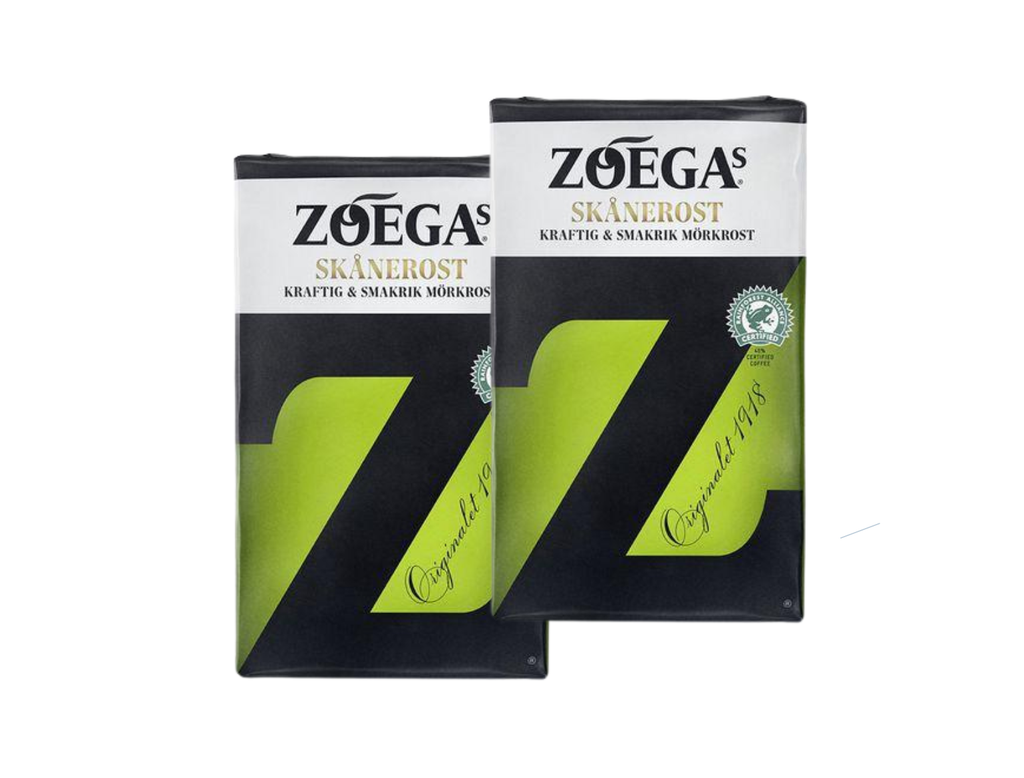 Zoégas Skånerost Ground Coffee 2 × 450g (2 × 15.87 oz) – Authentic Swedish Medium-Dark Roast Filter Coffee