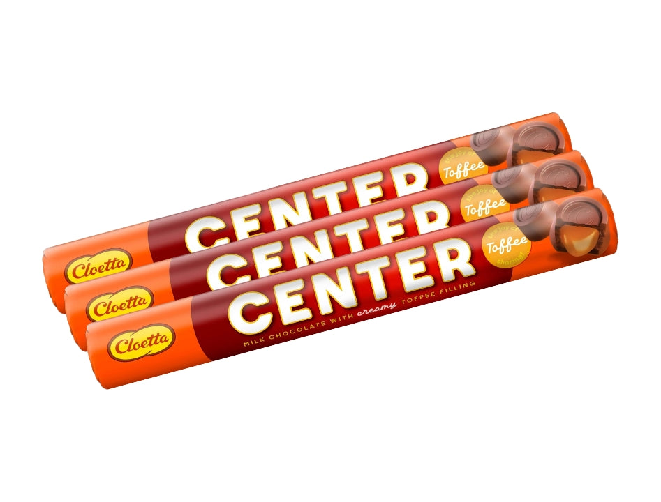 3 x Cloetta Center Original Chocolate Roll 78g (2.75 oz) – Swedish Milk Chocolate with Soft Caramel Filling