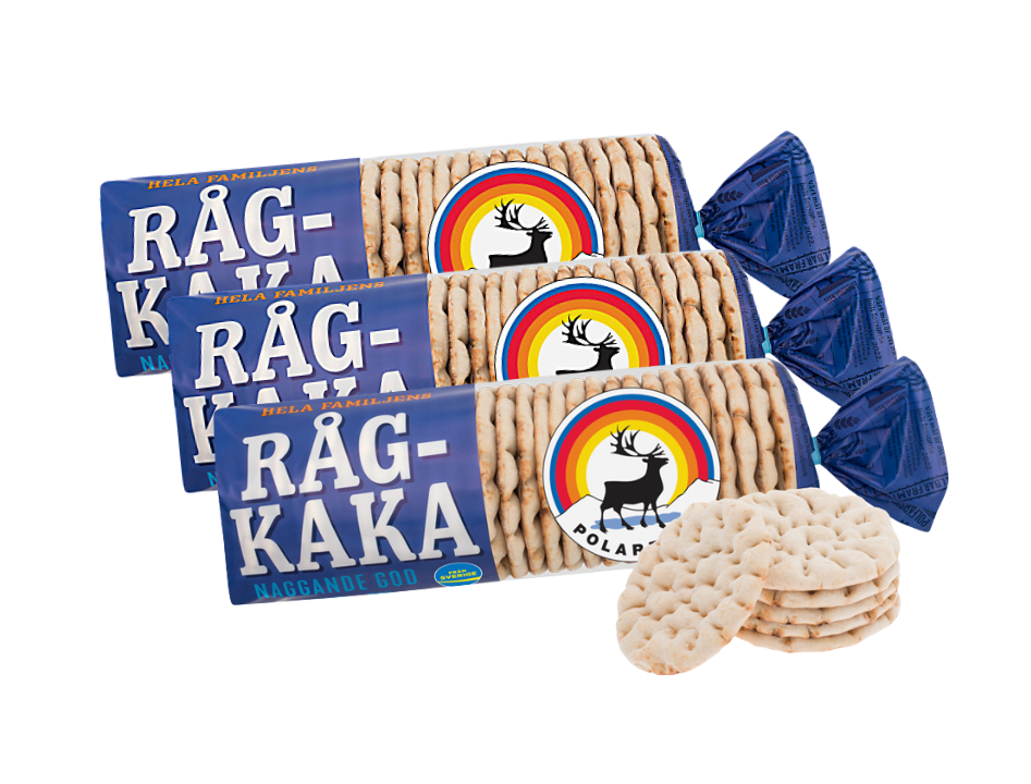 Polarbröd Rågkaka 3 × 24 pcs (3 × 900g / 3 × 31.74 oz) – Authentic Swedish Soft Rye Flatbread