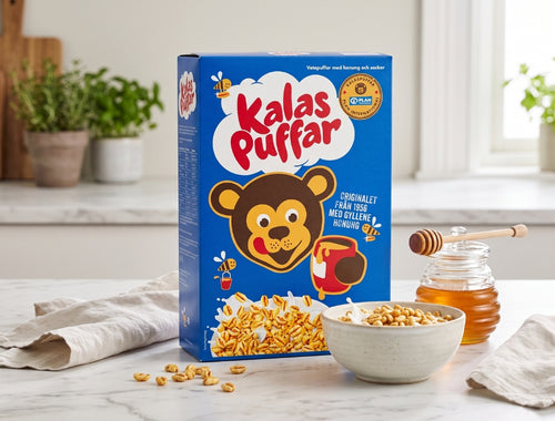 2 x Kalaspuffar Honey Roasted Wheat Cereal 450g (15.87 oz) – Authentic Swedish Breakfast Classic Since 1956