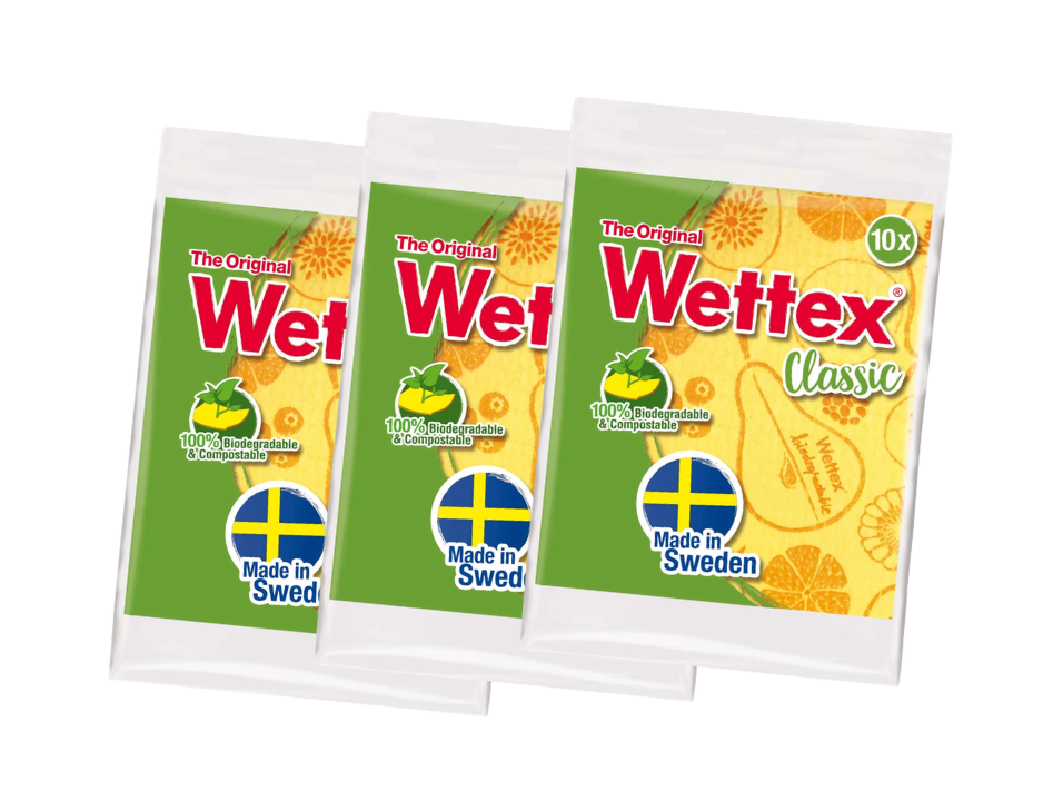 30 x Vileda Wettex Classic – Authentic Swedish Super Absorbent Cleaning Cloths – Choose Your Quantity