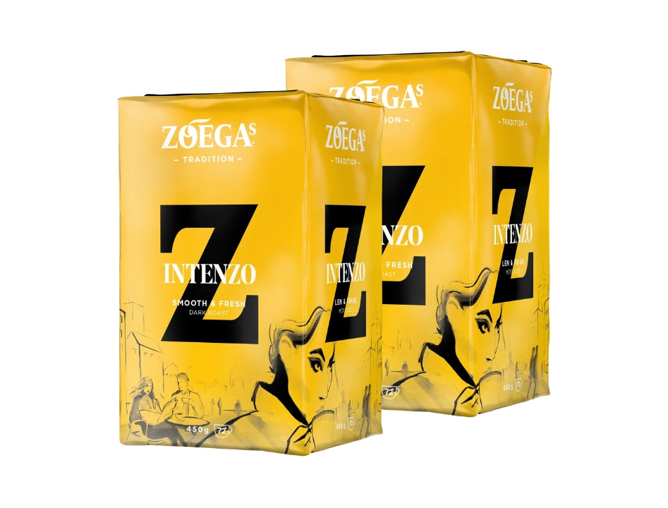 Zoégas Intenzo Ground Coffee 2 × 450g (2 × 15.87 oz) – Premium Swedish Dark Roast 100% Arabica Coffee
