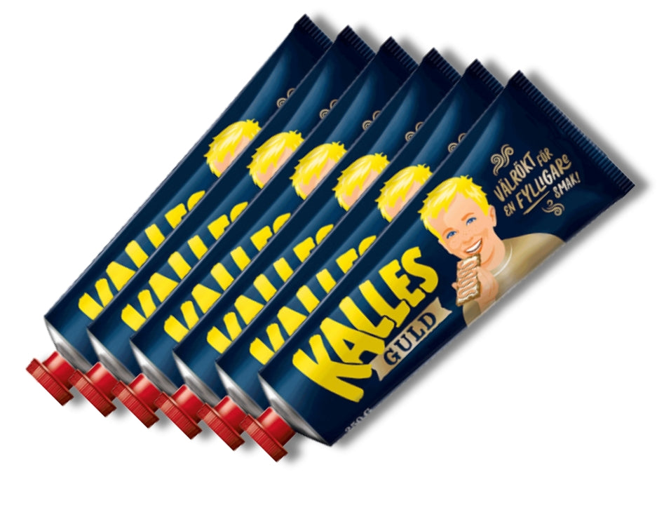 6 x Kalles Guld Caviar 250g (8.81 oz) – Extra Smoked Swedish Cod Roe Spread