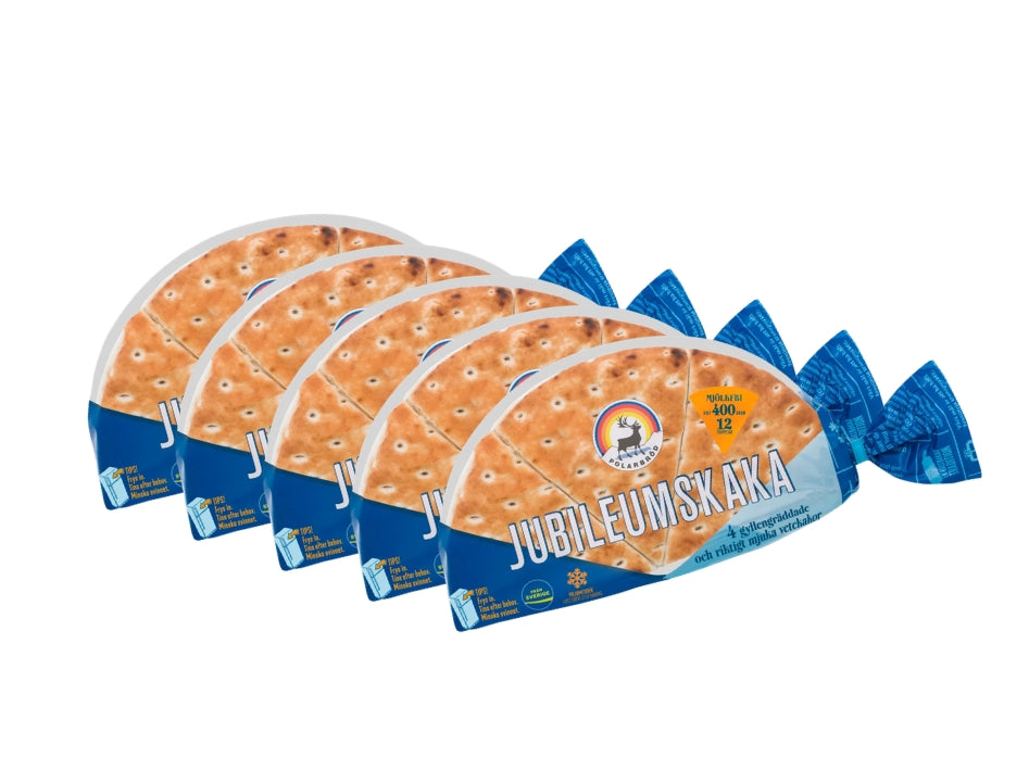 Polarbröd Jubileumskaka 5 × 400g (5 × 14.11 oz) – Authentic Swedish Soft Flatbread
