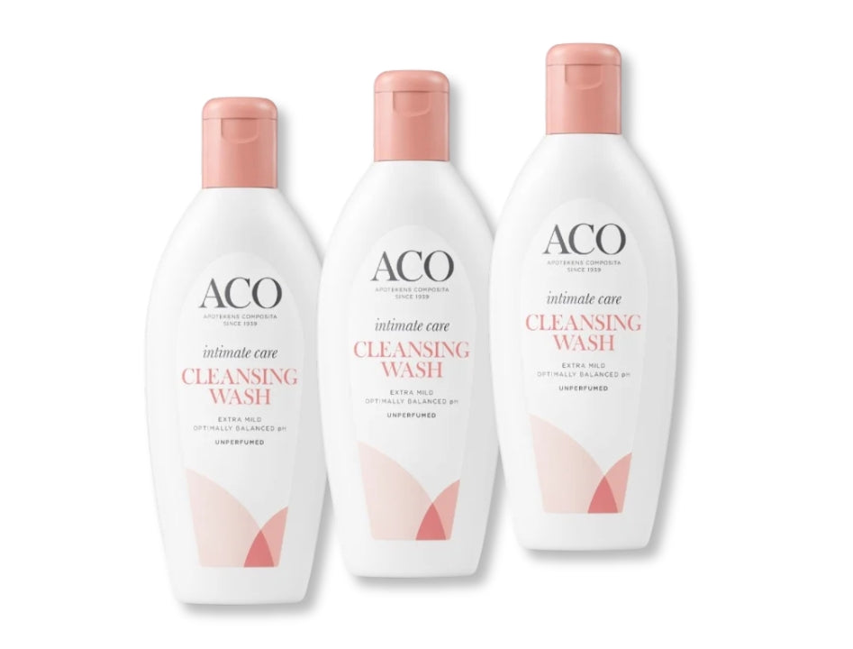 3 × ACO Intimate Care Cleansing Wash 250ml (8.45 fl oz) – Gentle Swedish Feminine Wash for Daily Intimate Hygiene