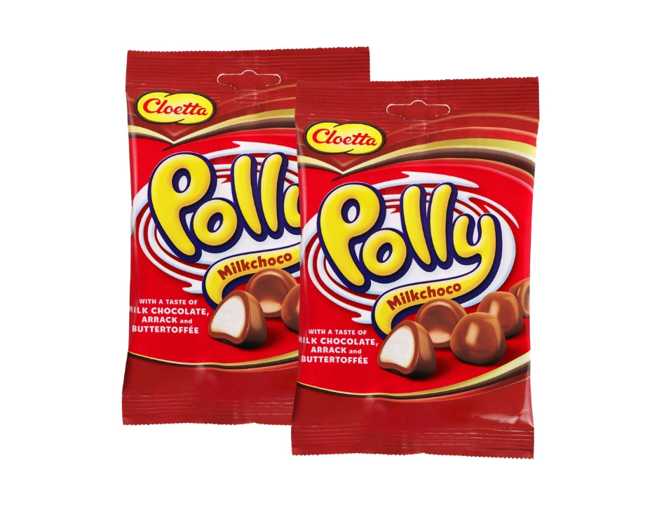 Cloetta Polly Röd Chocolate Candy 2 × 200g (2 × 7.05 oz) – Authentic Swedish Chocolate-Coated Foam Candy