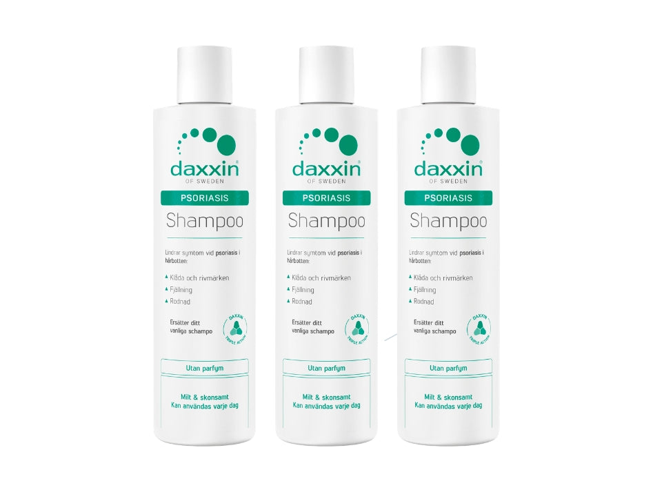 3 × Daxxin of Sweden Psoriasis Shampoo 300ml (10.14 fl oz) – Scalp Care Shampoo for Dry & Sensitive Scalp