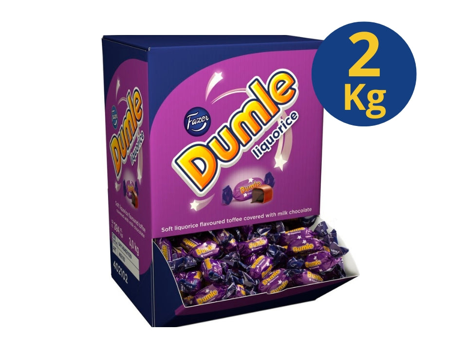 Fazer Dumle Liquorice 2kg (70.55 oz) – Finnish Milk Chocolate & Soft Caramel with Liquorice Flavor