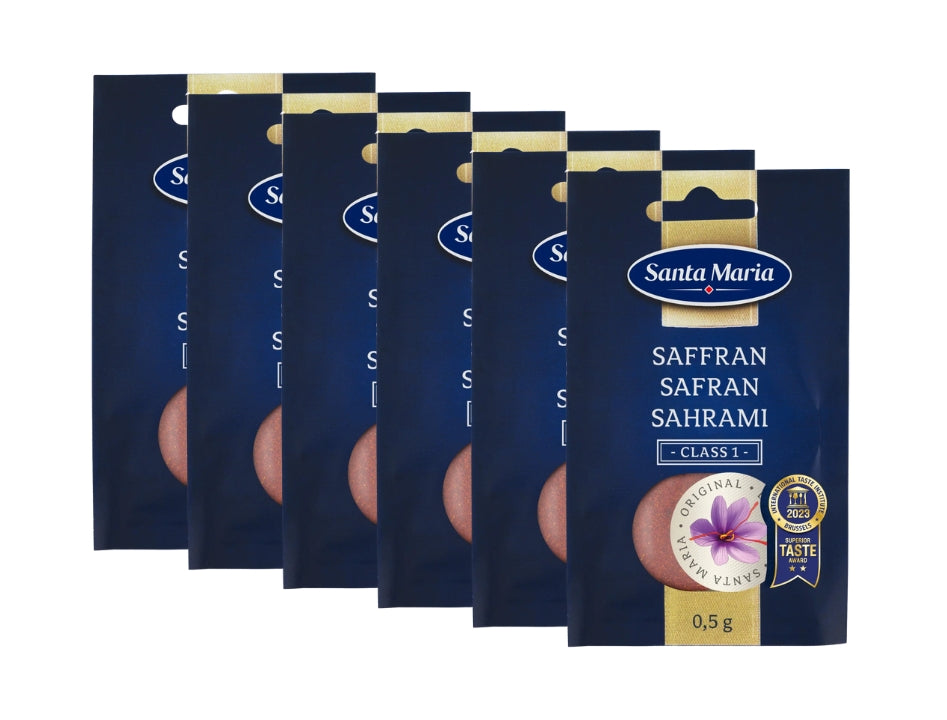 6 × Santa Maria Saffron 0.5g (0.018 oz) – Premium Pure Saffron Threads for Baking & Cooking
