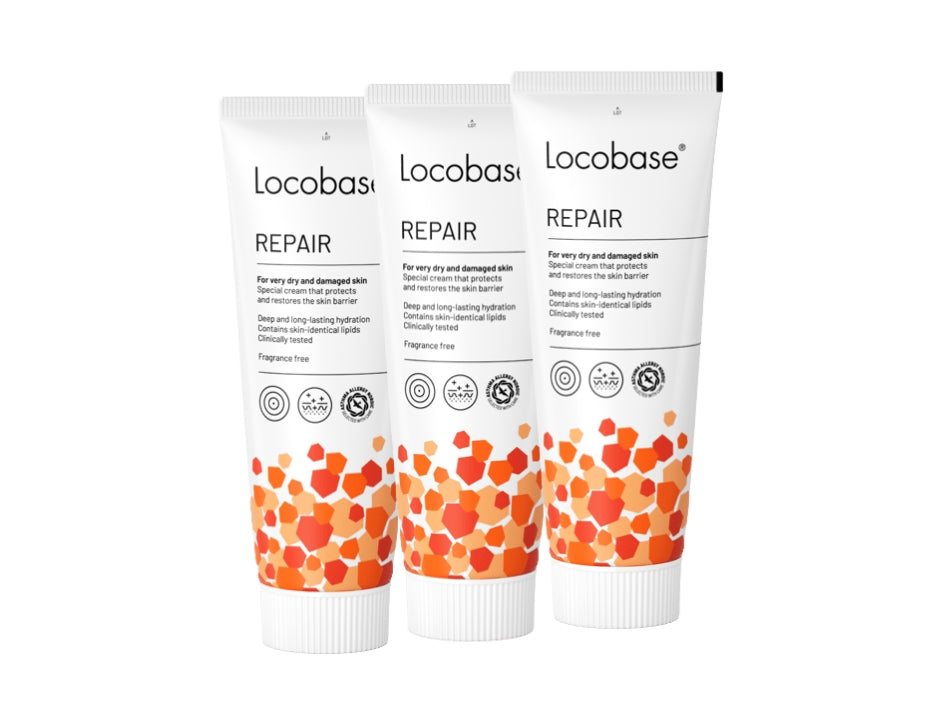 3 × Locobase Repair Cream 100g (3.53 oz) – Intensive Moisturizing Cream for Very Dry & Sensitive Skin
