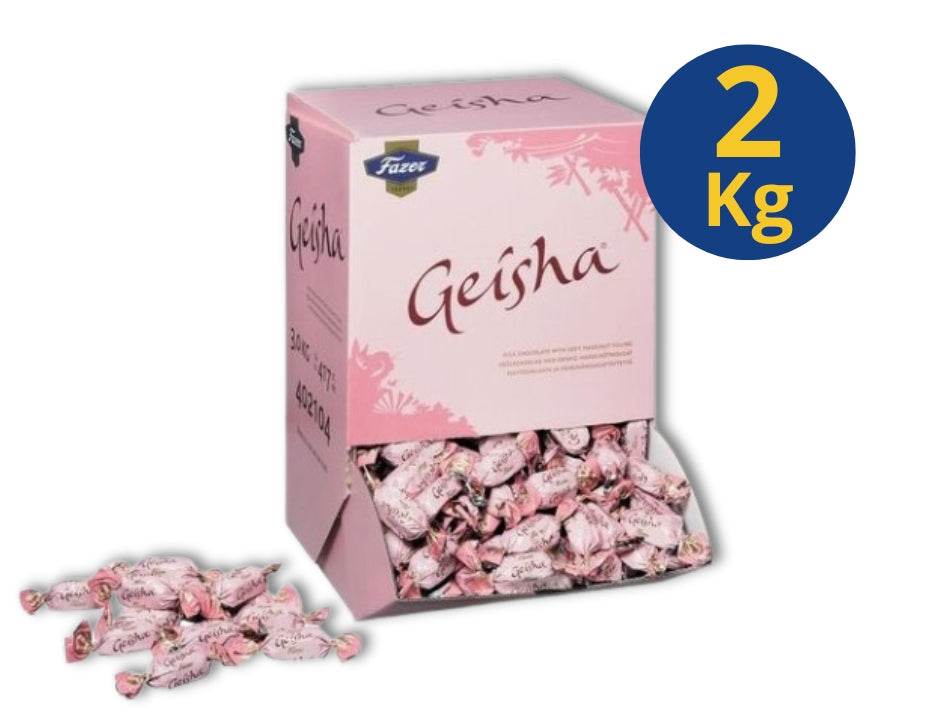 Fazer Geisha Chocolate 2kg (70.55 oz) – Authentic Finnish Milk Chocolate with Soft Hazelnut Nougat Filling