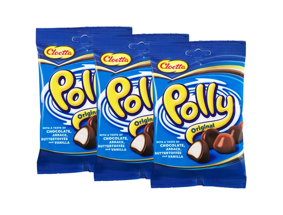 Cloetta Polly Original Blå Chocolate Candy 3 × 200g (3 × 7.05 oz) – Authentic Swedish Chocolate-Coated Foam Candy