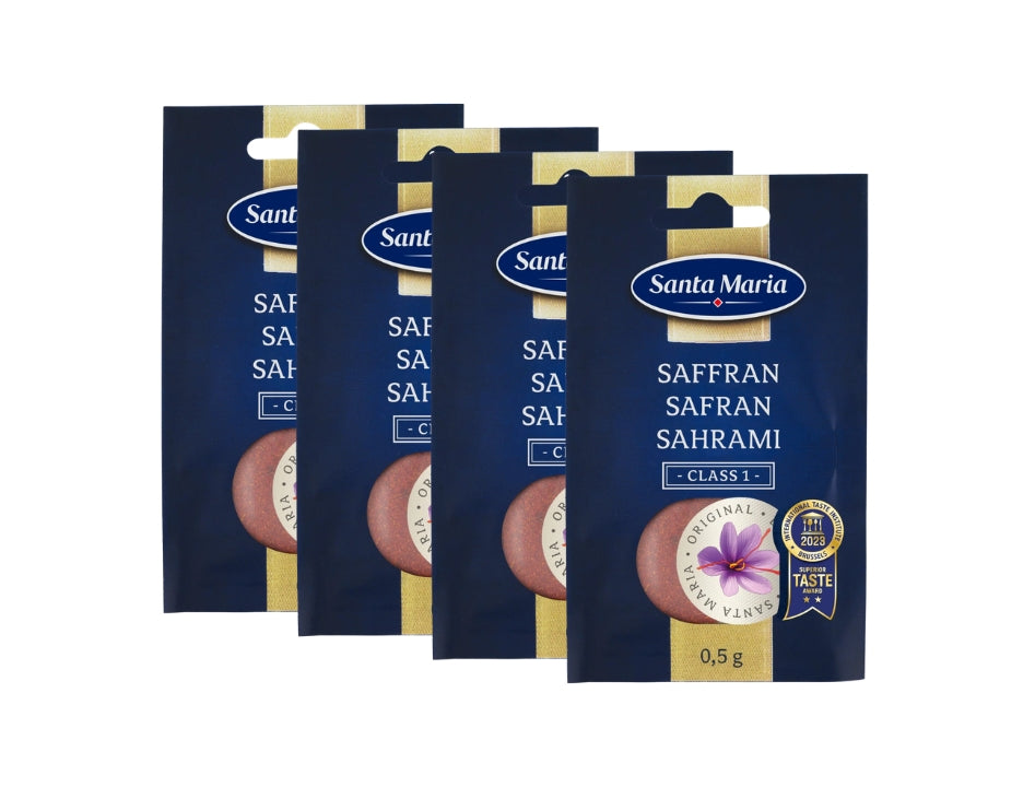4 × Santa Maria Saffron 0.5g (0.018 oz) – Premium Pure Saffron Threads for Baking & Cooking