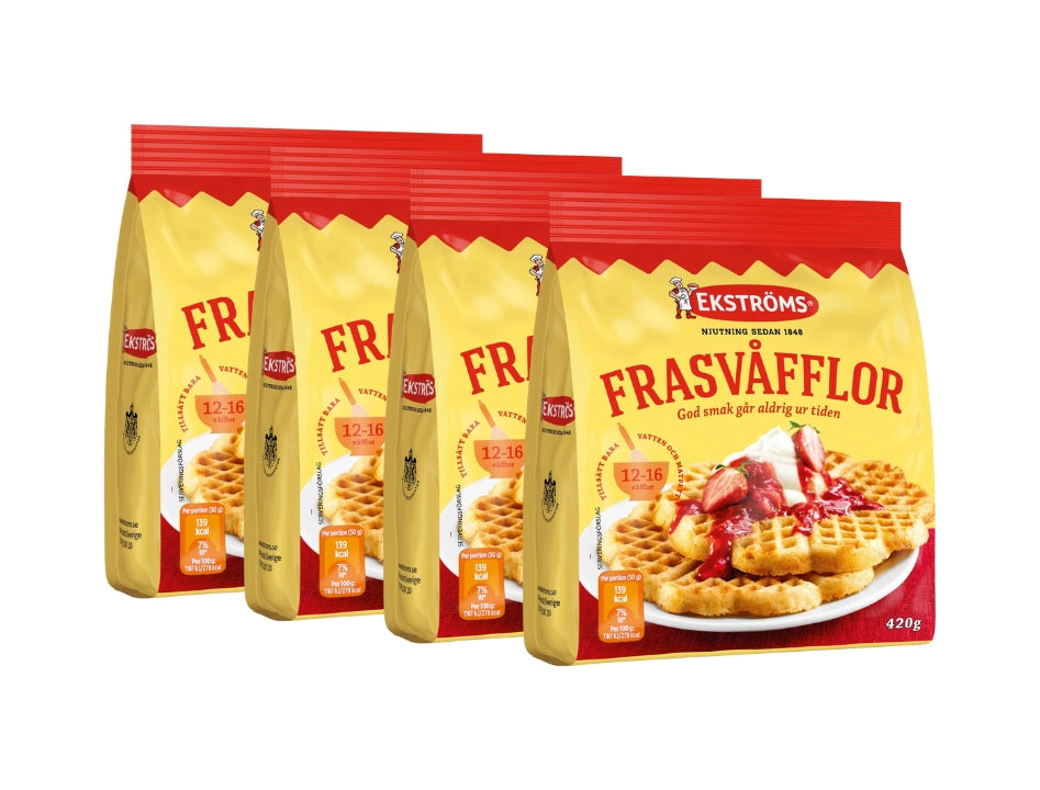 4 x Ekströms Frasvåfflor 420g (14.82 oz) – Authentic Swedish Crispy Waffle Mix
