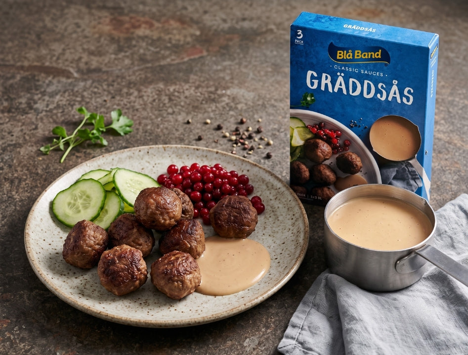 4 × Blå Band Cream Sauce Mix 66g (2.32 oz) – Authentic Swedish Gräddsås (Makes 3.6L / 122 fl oz Total)