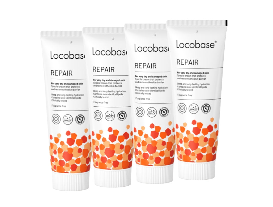 4 × Locobase Repair Cream 100g (3.53 oz) – Intensive Moisturizing Cream for Very Dry & Sensitive Skin
