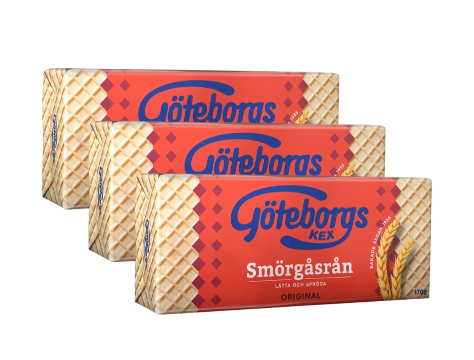 3 x Göteborgs Kex Smörgåsrån Original 170g (5.99 oz) – Swedish Crispy Sandwich Crackers