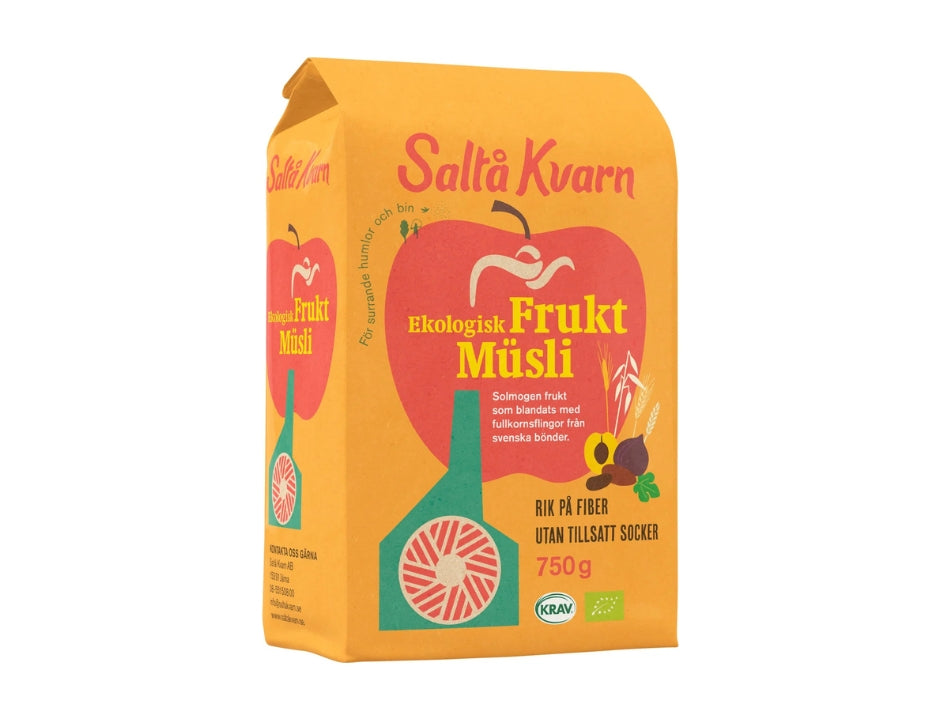 Saltå Kvarn Fruktmüsli KRAV Organic 750g (26.46 oz) – Authentic Swedish Organic Fruit Muesli