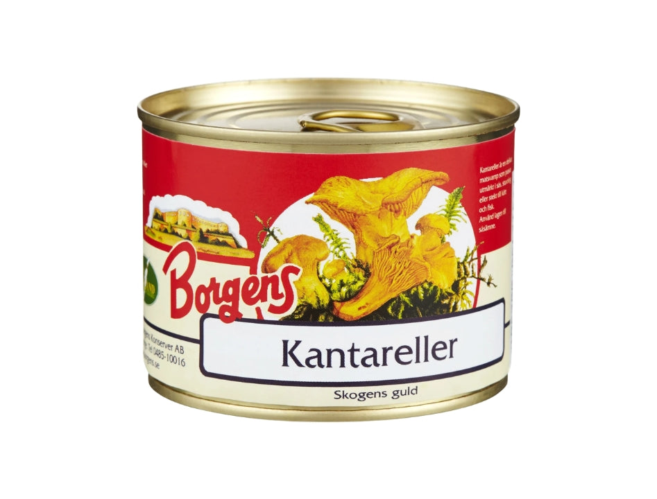 Borgens Chanterelles in Water 200g (7.05 oz) – Authentic Swedish Whole Chanterelle Mushrooms