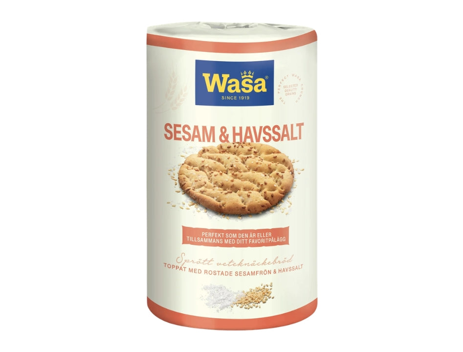 Wasa Knäckebröd Runda Sesam & Havssalt 290g (10.23 oz) – Authentic Swedish Round Sesame & Sea Salt Crispbread