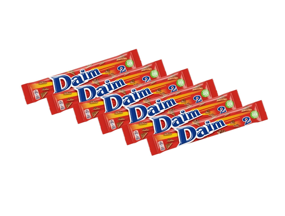 Marabou Daim Dubbel 6 × 56g (6 × 1.98 oz) – Authentic Swedish Milk Chocolate with Crunchy Daim Caramel
