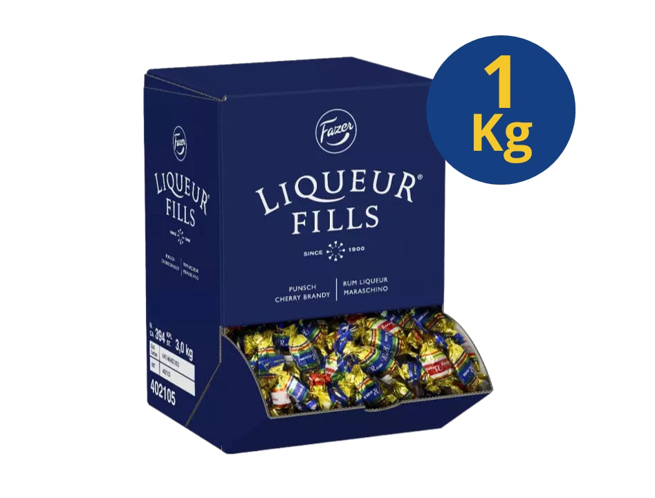 Fazer Liqueur Fills 1kg (35.27 oz) – Assorted Finnish Dark Chocolate Liqueur Pralines