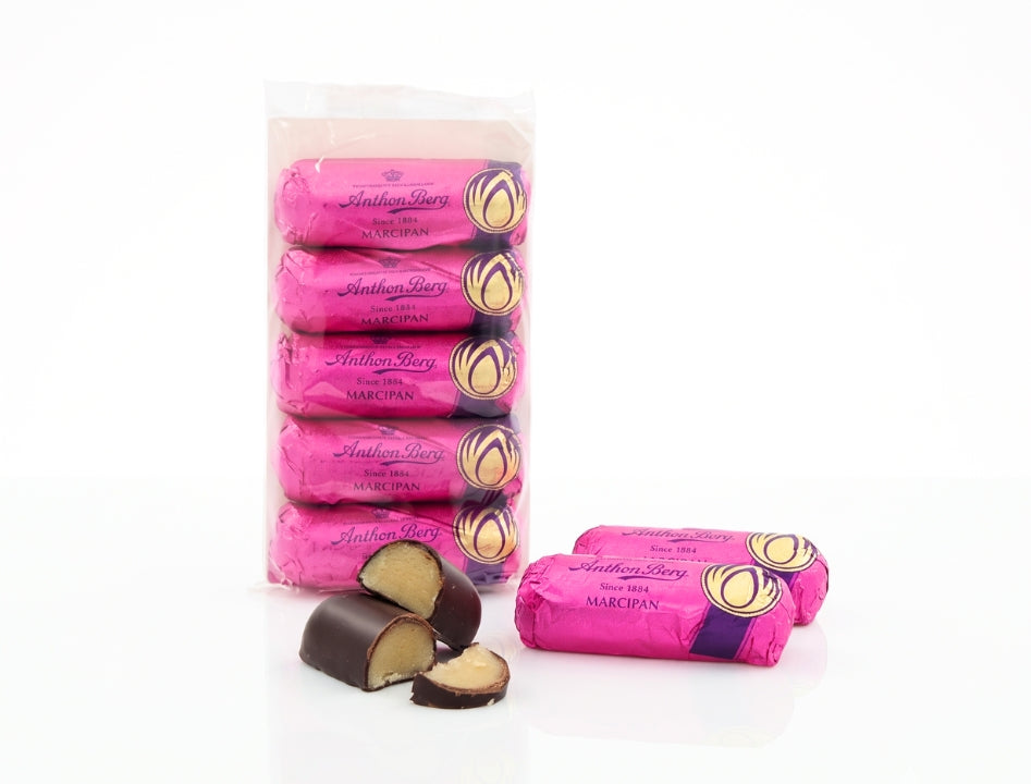 8 x Anthon Berg Marsipanbröd 5-Pack 125g (4.41 oz) – Premium Danish Dark Chocolate Covered Marzipan Bars