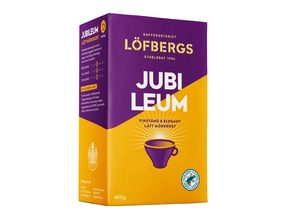 Löfbergs Jubileum Ground Coffee 450g (15.87 oz) – Authentic Swedish Medium-Dark Roast 100% Arabica Coffee