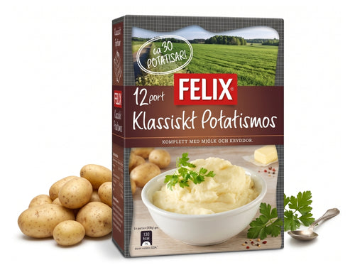 2 x Felix Classic Mashed Potatoes 12 Portions 444g (15.66 oz) – Authentic Swedish Instant Potato Mash