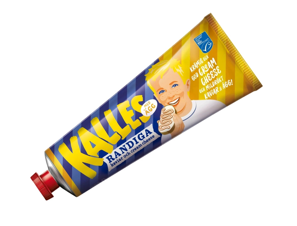 Kalles Randiga Med Ägg 285g (10.05 oz) – Swedish Striped Cod Roe, Cream Cheese & Egg Spread