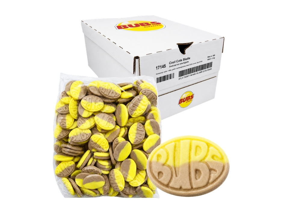 BUBS Banana Toffee OVALS Candy 2.8kg (98.77 oz) – Authentic Swedish Vegan Soft & Chewy Candy Bulk Box