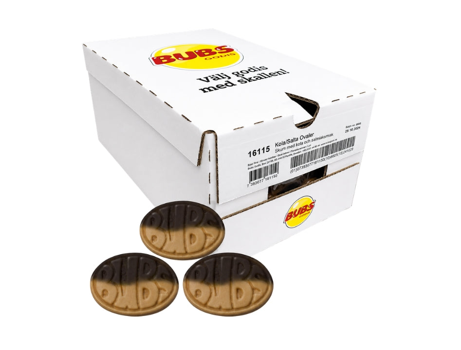 BUBS Toffee Salty OVALS Candy 2.8kg (98.77 oz) – Authentic Swedish Vegan Soft & Chewy Candy Bulk Box