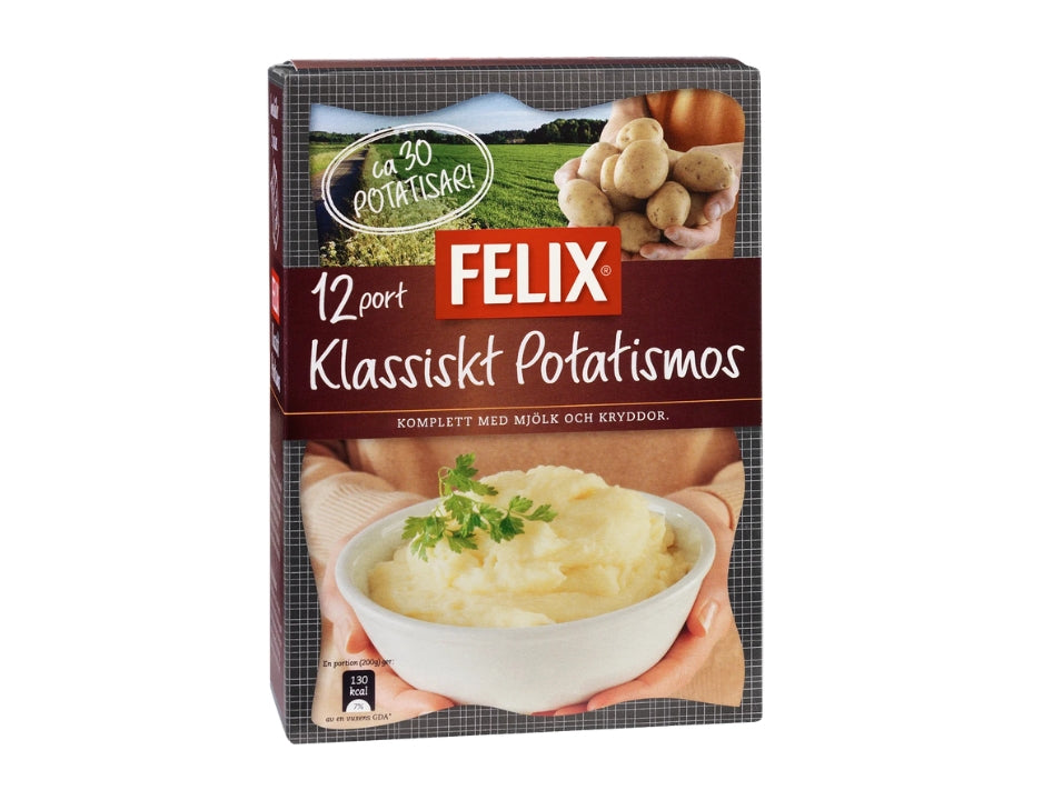 Felix Classic Mashed Potatoes 12 Portions 444g (15.66 oz) – Authentic Swedish Instant Potato Mash