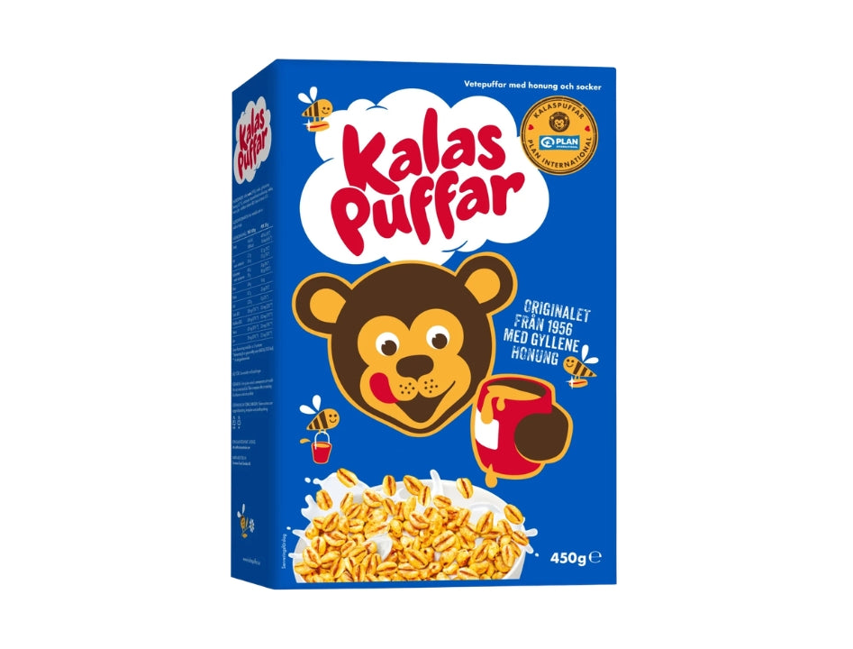 Kalaspuffar Honey Roasted Wheat Cereal 450g (15.87 oz) – Authentic Swedish Breakfast Classic Since 1956