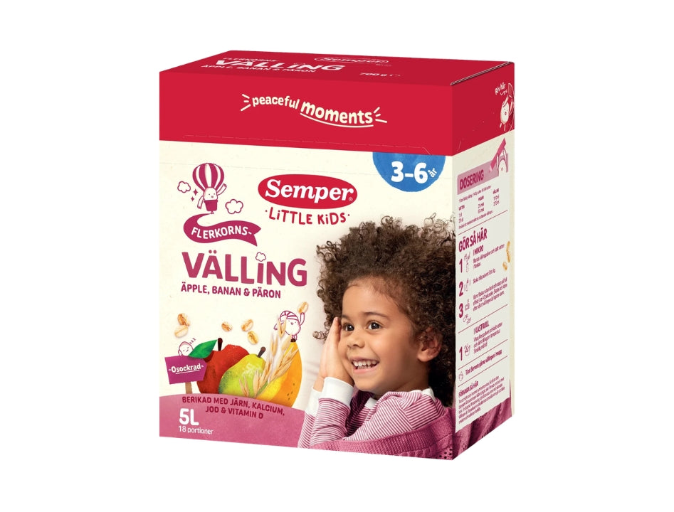 Semper Flerkornsvälling Äpple, Banan & Päron 700g – Swedish multigrain cereal drink with apple, banana and pear for children aged 3–6 years