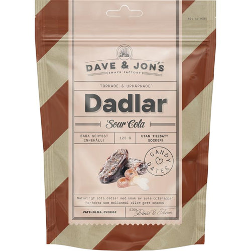 2 Pack Dave and Jons Dadlar Sour Cola - Date-Infused Sour Cola Candy (125g / 4.40oz)