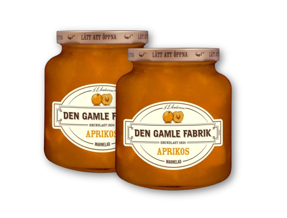 2 x Den Gamle Fabrik Apricot Marmalade 380g (13.40 oz) – Authentic Danish Apricot Preserve