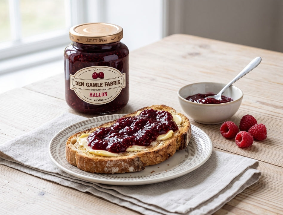 2 x Den Gamle Fabrik Raspberry Marmalade 380g (13.40 oz) – Authentic Danish Raspberry Preserve