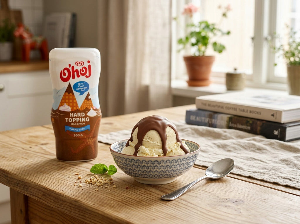 2 x O'hoj Hard Topping Milk Chocolate 300g (10.58 oz) – Swedish Magic Chocolate Shell for Ice Cream