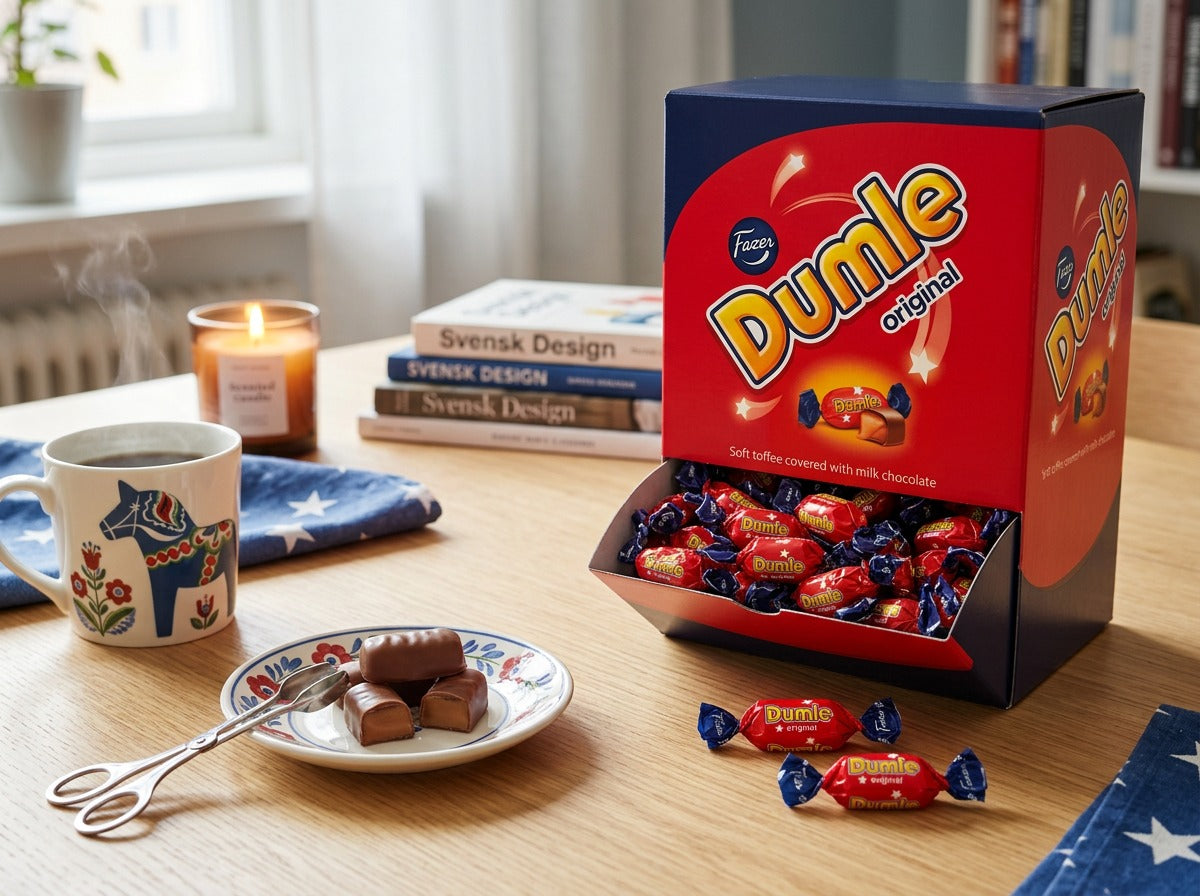 Fazer Dumle Original Chocolate Toffee 10kg (352.74 oz) – Includes 3 Original Commercial Boxes – Finnish Milk Chocolate & Soft Caramel Candy