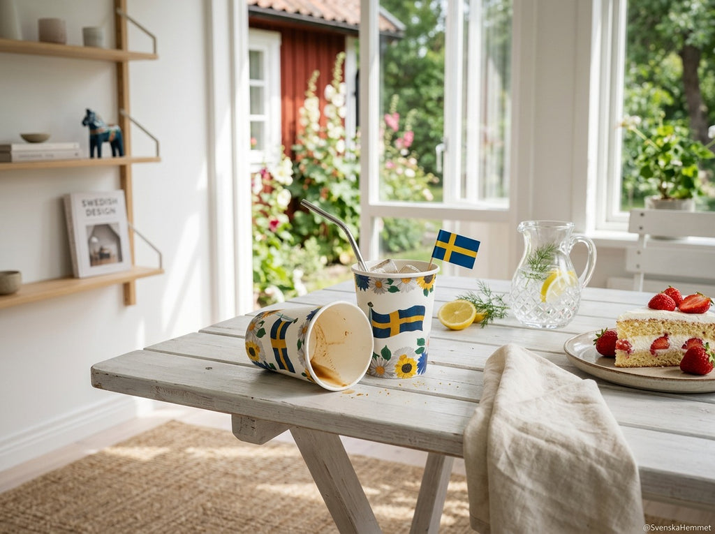 Swedish Flag Paper Cups – 8-Pack | Disposable Cups for Midsummer, National Day & Student Celebrations