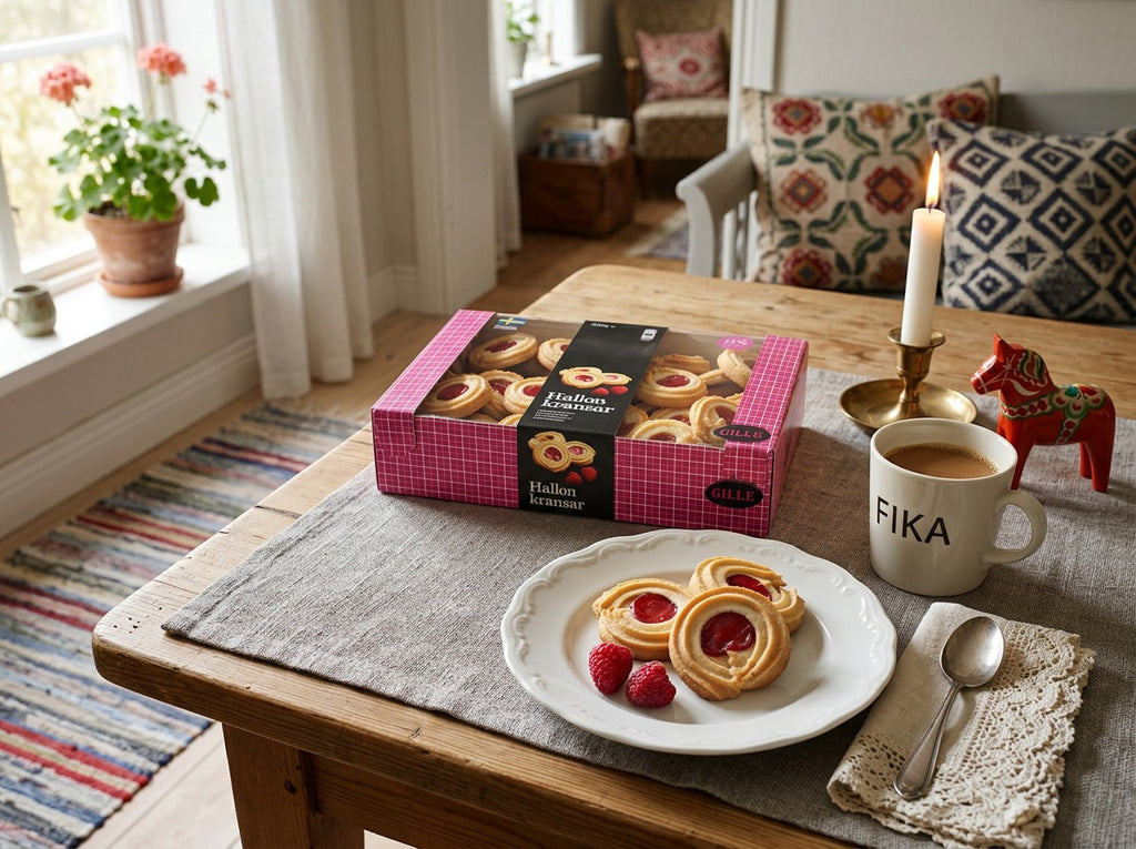 3 x Gille Hallonkransar Raspberry Rings 600g (21.16 oz) – Swedish Cookies with Raspberry Filling