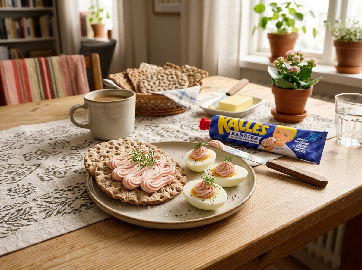 6 x Kalles Randiga Caviar with Cream Cheese 285g (10.05 oz) – Swedish Striped Cod Roe & Cream Cheese Spread