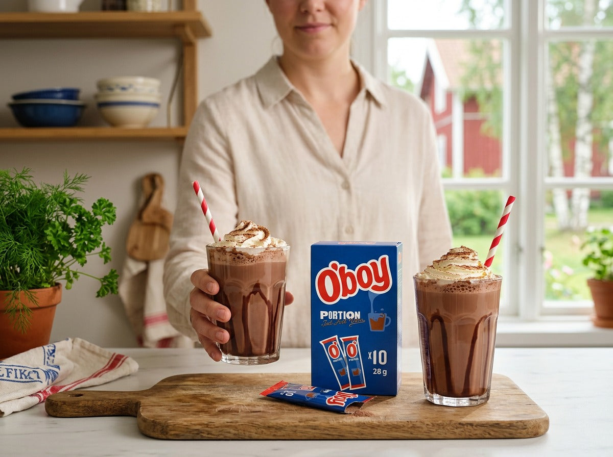 2 x O'boy Chocolate Drink Mix 10 Portions 280g (9.88 oz) – Authentic Swedish Instant Chocolate Drink