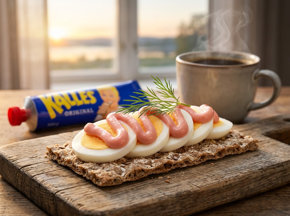 Kalles Kaviar Original 5 × 300g (5 × 10.58 oz) – Authentic Swedish Creamed Smoked Cod Roe Spread – Large Tubes