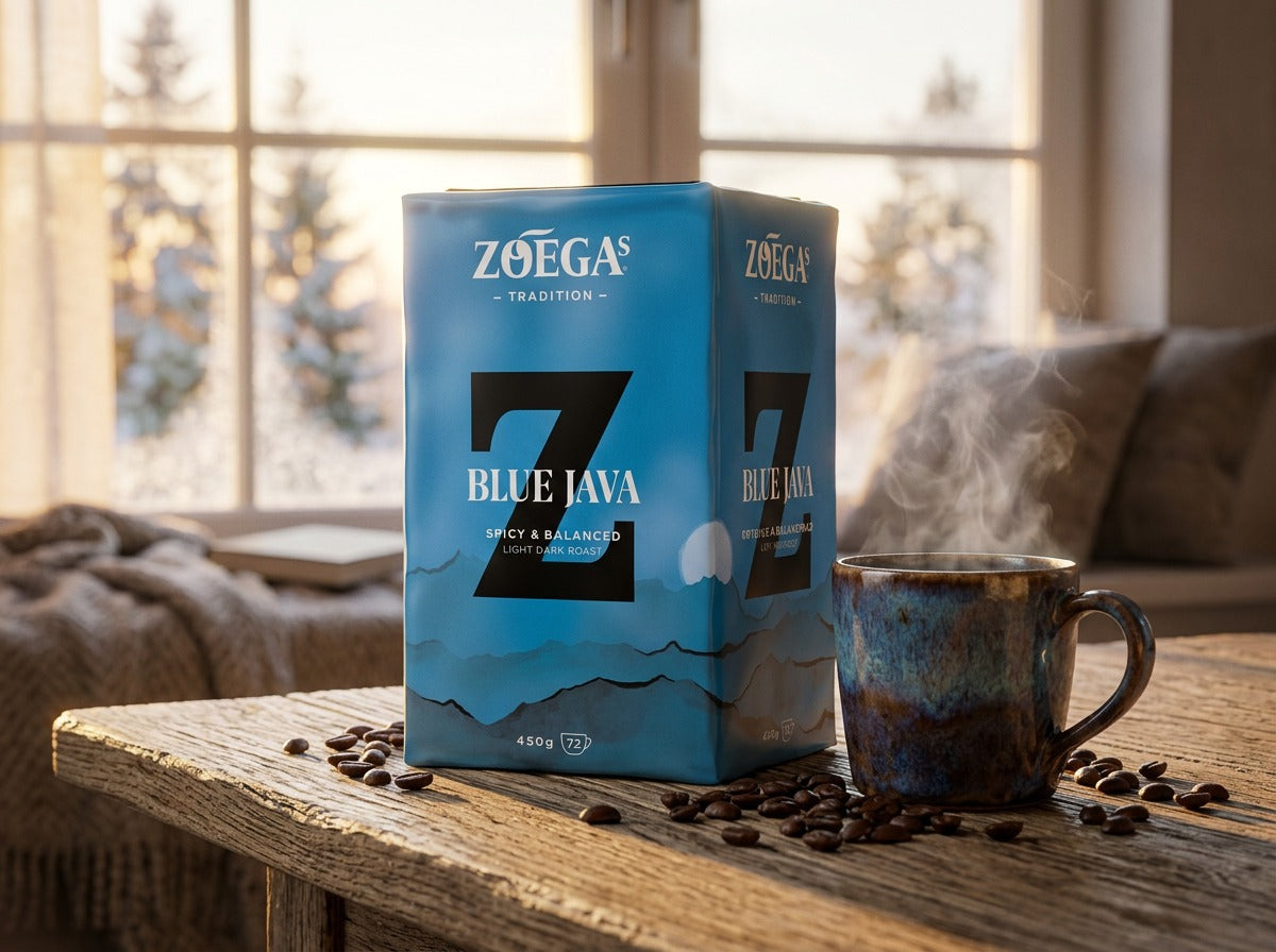 Zoégas Blue Java Ground Coffee 4 × 450g (4 × 15.87 oz) – Premium Swedish Light Dark Roast 100% Arabica Coffee